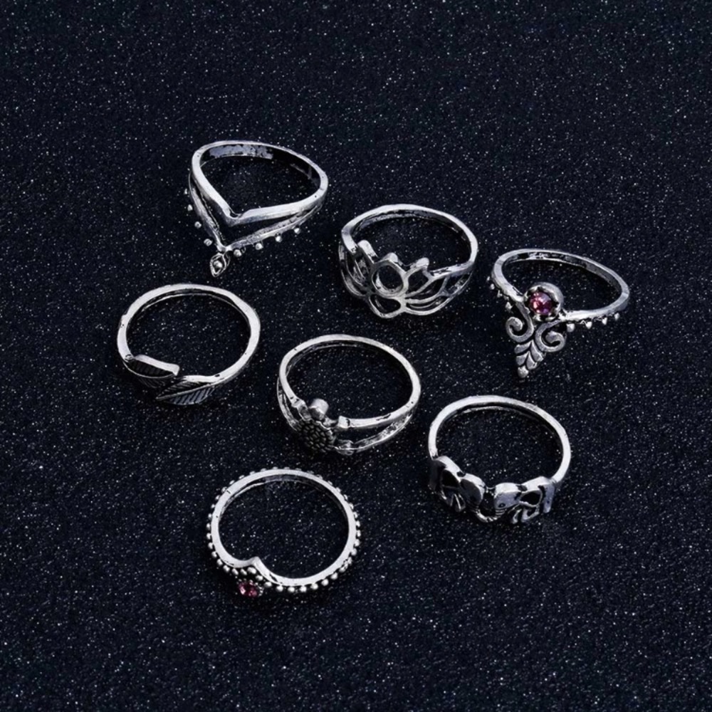HAKAN ♡ Boho Midi Rings Set - Picture 5 of 8